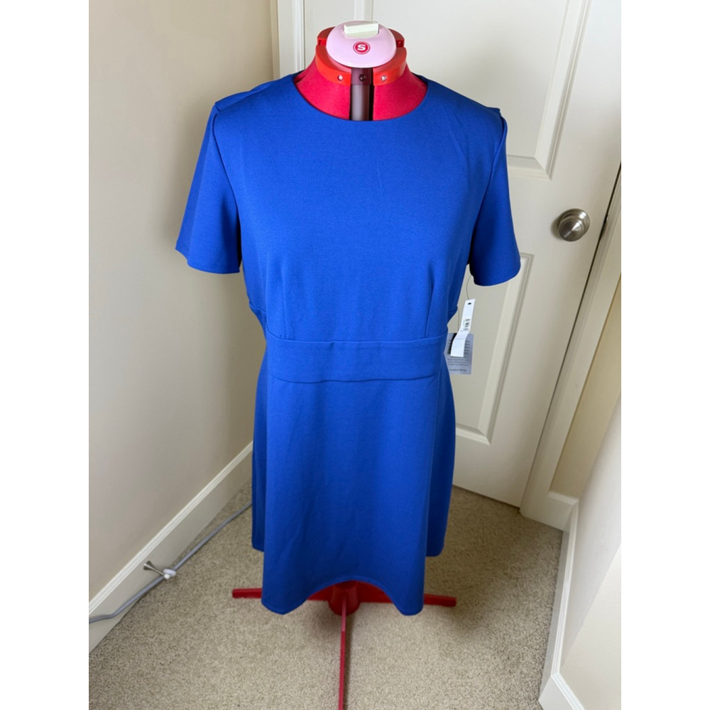 Women's Maggy London Blue Short Sleeve Dress Plus Size 18